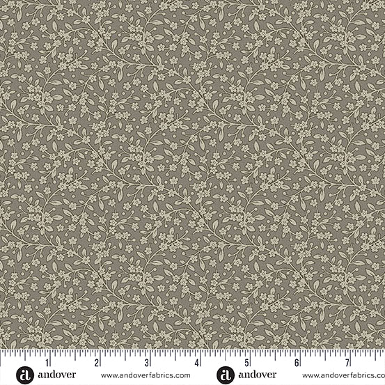 Petite Beehive Greige Petals A1317C by Renee Nanneman for Andover Fabrics (Sold in 25cm increments)