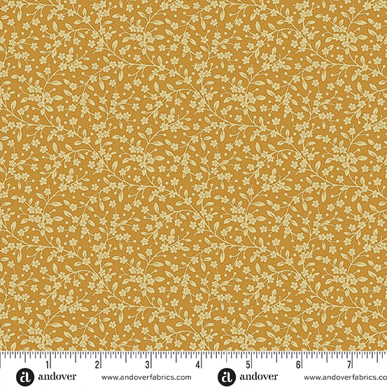 Petite Beehive Butterscotch Petals A1317Y by Renee Nanneman for Andover Fabrics (Sold in 25cm increments)