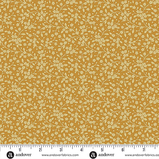 Petite Beehive Butterscotch Petals A1317Y by Renee Nanneman for Andover Fabrics (Sold in 25cm increments)