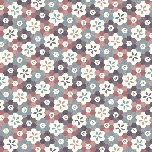 Fairy Garden Hexagon Multi 8200110 by Lynette Anderson for Nutex fabrics (sold in 25cm increments)