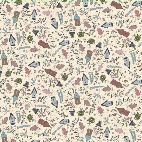 Fairy Garden Scenic Beige 8200103 by Lynette Anderson for Nutex fabrics (sold in 25cm increments)
