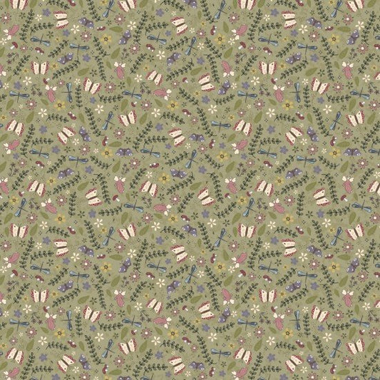 Fairy Garden Garden Green 8200106 by Lynette Anderson for Nutex fabrics (sold in 25cm increments)