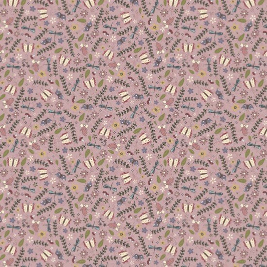 Fairy Garden Garden Pink 8200107 by Lynette Anderson for Nutex fabrics (sold in 25cm increments)