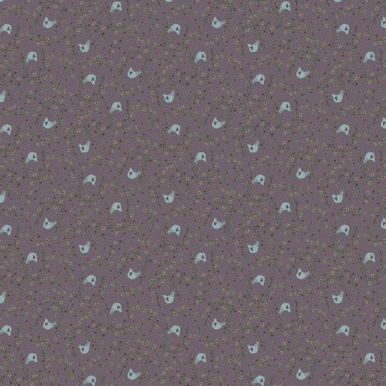 Fairy Garden Bluebird Mauve 8200109 by Lynette Anderson for Nutex fabrics (sold in 25cm increments)