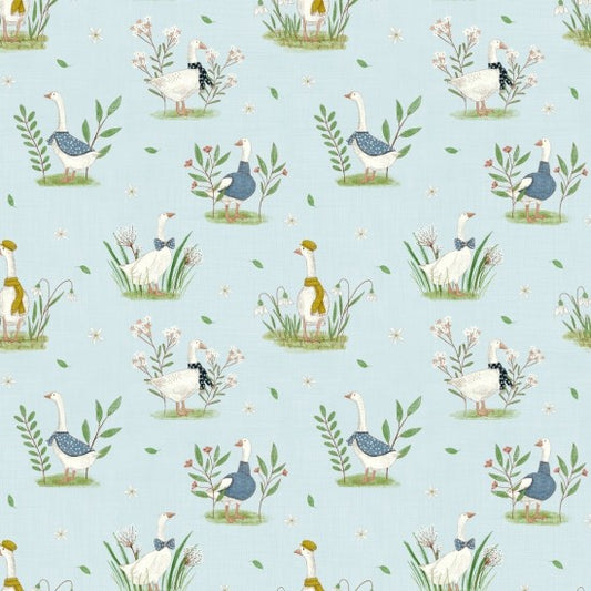 Whimsical Fields Geese 82130103 by Mel Armstrong for Nutex Fabrics (sold in 25cm increments)