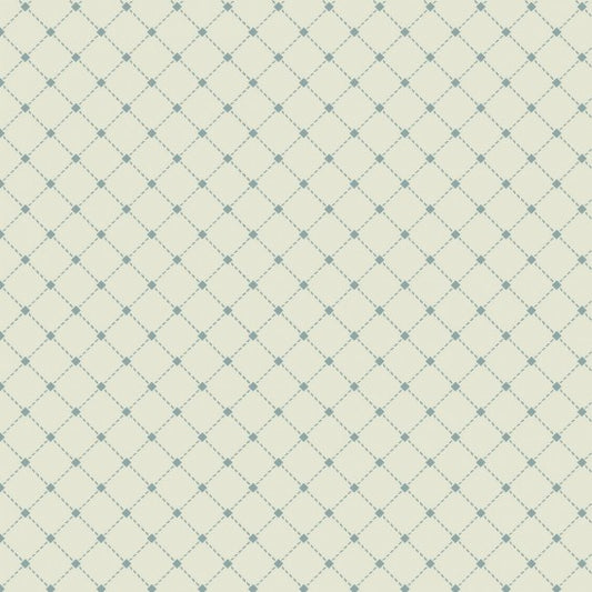 Bluebell Garden Grid Cream 8227110 by Mel Armstrong for Nutex Fabrics (sold in 25cm increments)