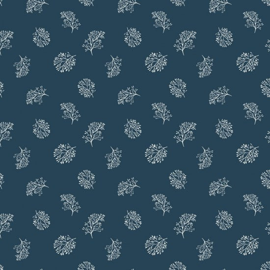 Bluebell Garden Scattered Branch Navy 8227109 by Mel Armstrong for Nutex Fabrics (sold in 25cm increments)
