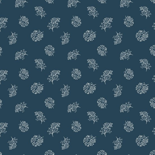 Bluebell Garden Scattered Branch Navy 8227109 by Mel Armstrong for Nutex Fabrics (sold in 25cm increments)