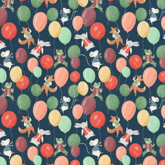 Musical Willow Balloon Navy 82320-105 by Mel Armstrong for Nutex Fabrics (sold in 25cm increments)
