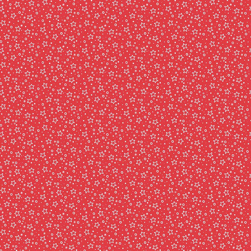 Redwork Christmas Red Stars by Mandy Shaw for Henry Glass Fabrics (sold in 25cm increments)