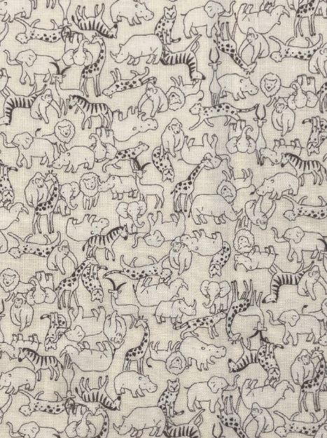 Animal Gauze Black Fern textiles (sold in 25cm increments)