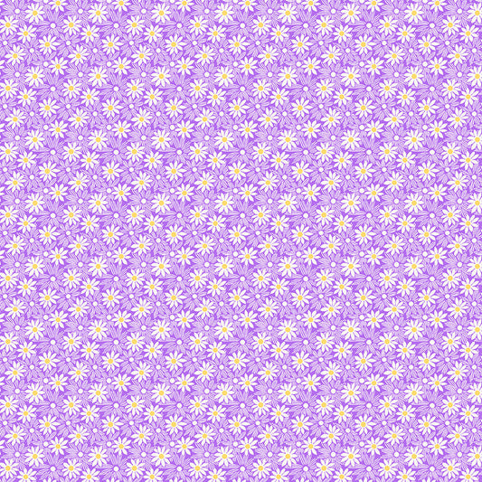 Nana Mae 7 Monotone Daisies Lilac 897-55 by Henry Glass Fabrics (sold in 25cm increments)