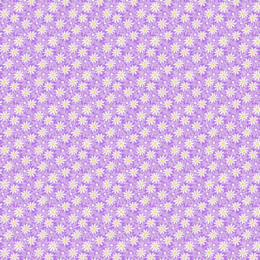 Nana Mae 7 Monotone Daisies Lilac 897-55 by Henry Glass Fabrics (sold in 25cm increments)