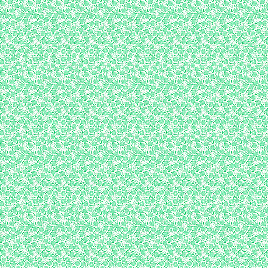 Nana Mae 7 Small Flowers Green 898-66 by Henry Glass Fabrics by (sold in 25cm increments)