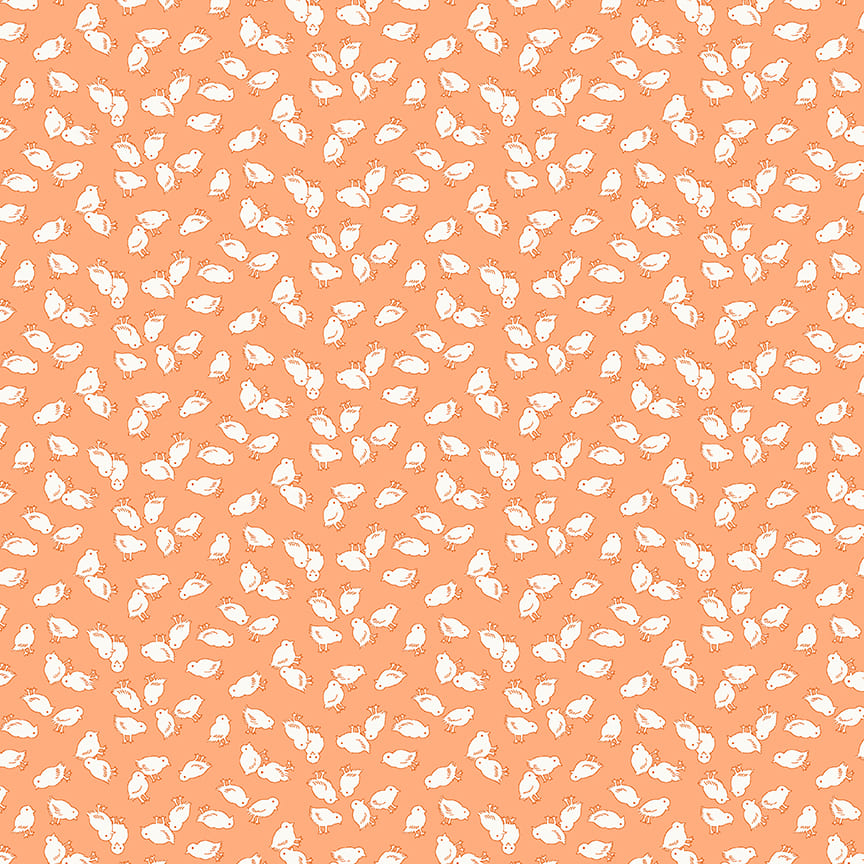 Nana Mae 7 Baby Chicks Orange 901-33 by Henry Glass Fabrics (sold in 25cm increments)