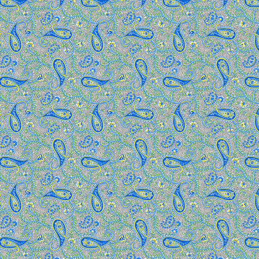 Nana Mae 7 Paisley Blue 903-11 by Henry Glass Fabrics (sold in 25cm increments)