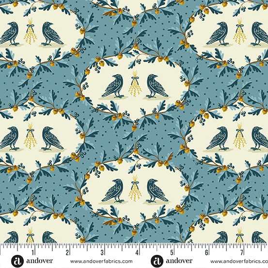 Oakleigh American Crow Dusk A10153B by Judy Jarvi for Andover Fabrics (sold in 25cm increments)