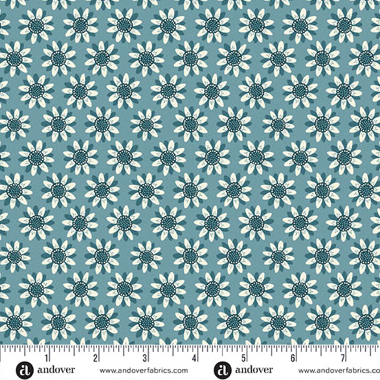 Oakleigh Sunflower Dusk A10155B by Judy Jarvi for Andover Fabrics (sold in 25cm increments)