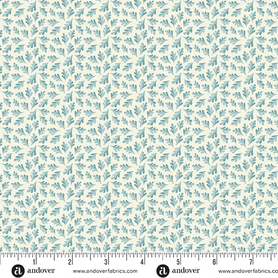 Oakleigh Oak Leaves Cloud Blue A10157B by Judy Jarvi for Andover Fabrics (sold in 25cm increments)