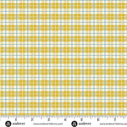 Oakleigh Little Plaid Golden A10159Y Judy Jarvi for Andover Fabrics (sold in 25cm increments)