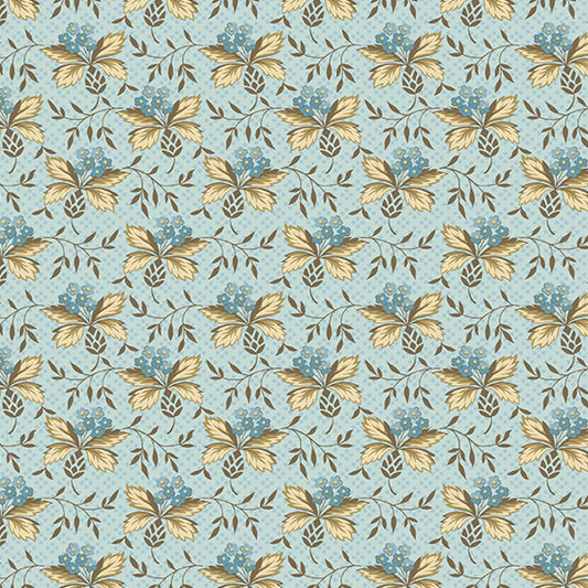 Cocoa Blue Powder Blue Thistle A603LB by Laundry Basket Quilts for Andover Fabrics (sold in 25cm increments)