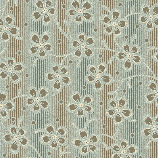 Cocoa Blue Sand Columbine A606NB by Laundry Basket Quilts for Andover Fabrics (sold in 25cm increments)