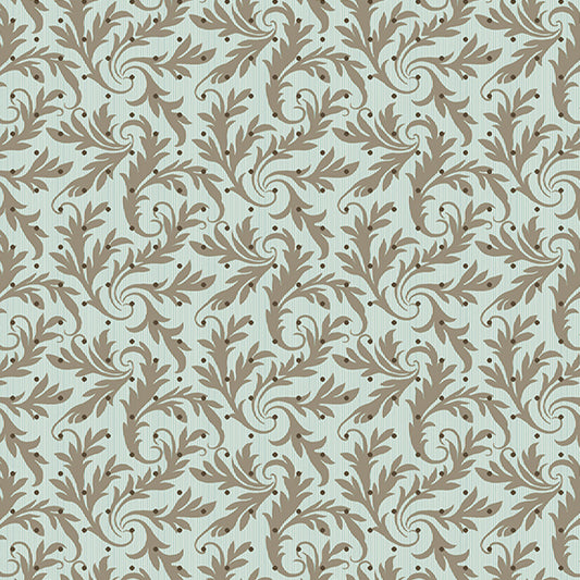Cocoa Blue Caribbean Eucalyptus A731NB by Laundry Basket Quilts for Andover Fabrics (sold in 25cm increments)