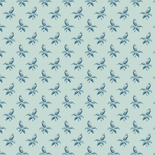 Cocoa Blue Pacific Rosehip A734B by Laundry Basket Quilts for Andover Fabrics (sold in 25cm increments)