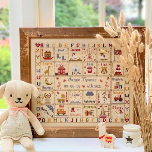 A is for Ark Birth Sampler Cross Stitch Kit Historical Sampler Company