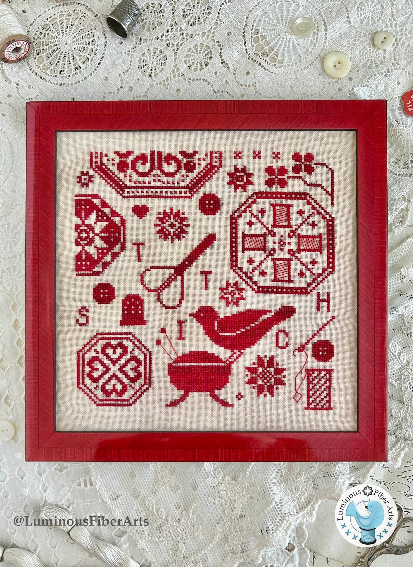 A Stitcher's Quaker Cross Stitch Pattern by Luminous Fiber Arts
