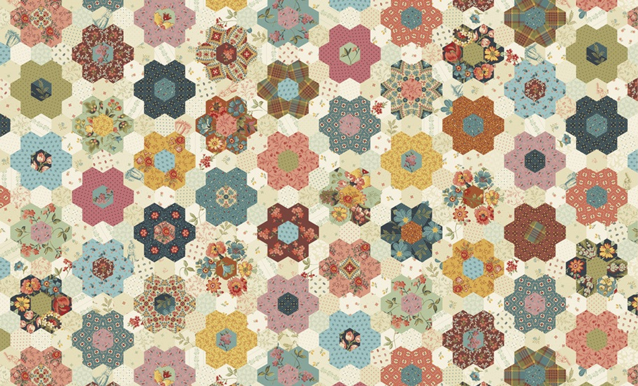 Sarahs Garden Cheater Print by Laundry Basket Quilts for Andover Fabrics (sold in 25cm increments)
