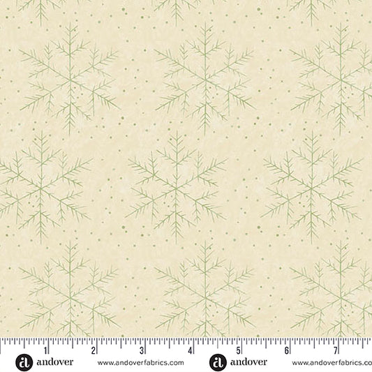 Snow Flurry Snowflake Cream A10300LG by Laundry Basket Quilts for Andover Fabrics (sold in 25cm increments)