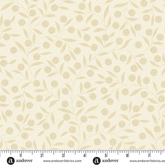 Snow Flurry Sparkleberry Cream A10302L by Laundry Basket Quilts for Andover Fabrics (sold in 25cm increments)