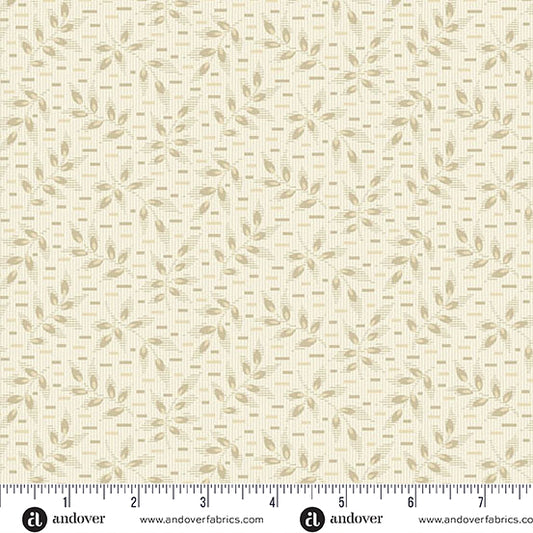 Snow Flurry Pine Cream A10304L by Laundry Basket Quilts for Andover Fabrics (sold in 25cm increments)