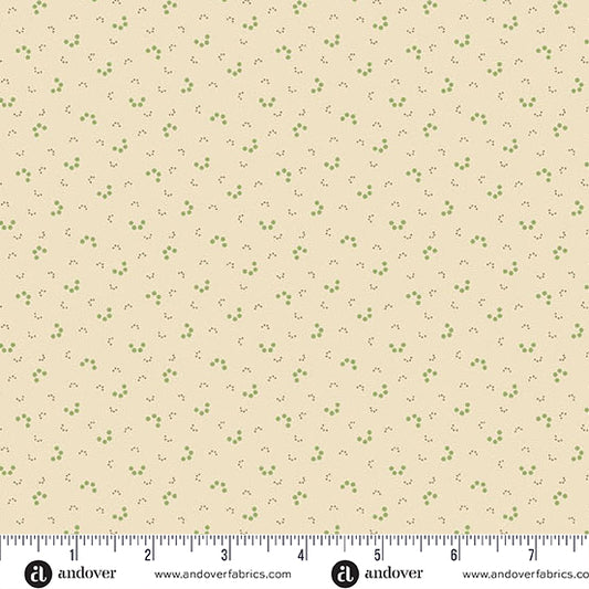Snow Flurry Winter Tracks Cream A10306G by Laundry Basket Quilts for Andover Fabrics (sold in 25cm increments)