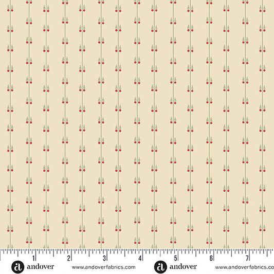 Snow Flurry Snow Cone Holly A10307R by Laundry Basket Quilts for Andover Fabrics (sold in 25cm increments)