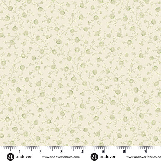 Snow Flurry Frost Sage A10310LG by Laundry Basket Quilts for Andover Fabrics (sold in 25cm increments)