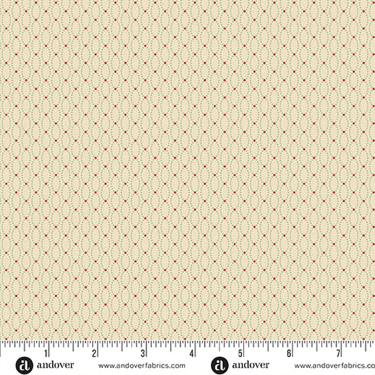 Snow Flurry String of Lights Holly A10311G by Laundry Basket Quilts for Andover Fabrics (sold in 25cm increments)