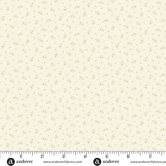 Snow Flurry Moonflower Cream A10313L by Laundry Basket Quilts for Andover Fabrics (sold in 25cm increments)