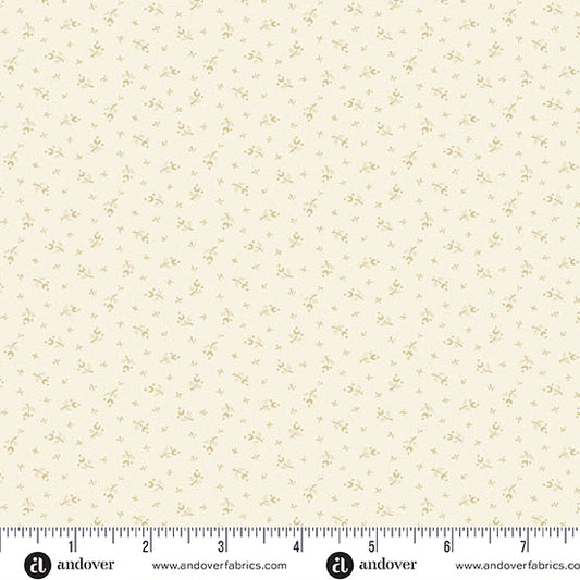 Snow Flurry Moonflower Cream A10313L by Laundry Basket Quilts for Andover Fabrics (sold in 25cm increments)