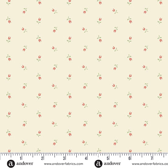 Snow Flurry Winter Heath Cream A10318LE by Laundry Basket Quilts for Andover Fabrics (sold in 25cm increments)