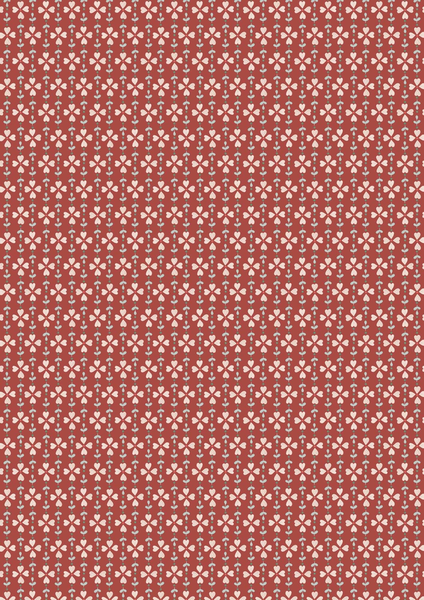 Cosy Home Flower Chains Cosy Red A941B by Lewis and Irene (sold in 25cm increments)