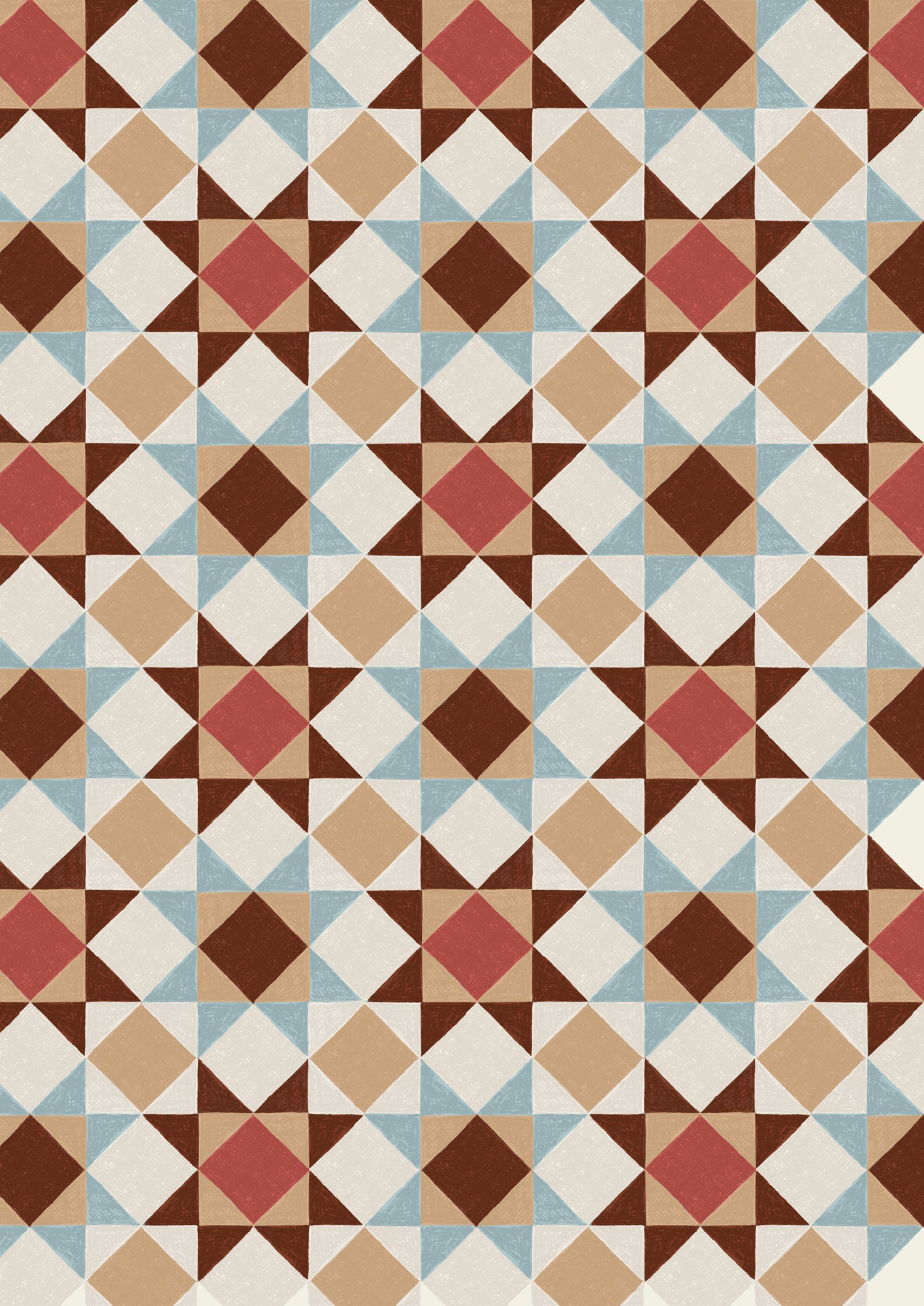 Cosy Home Sketchy Stars Reds A944B by Lewis and Irene (sold in 25cm increments)