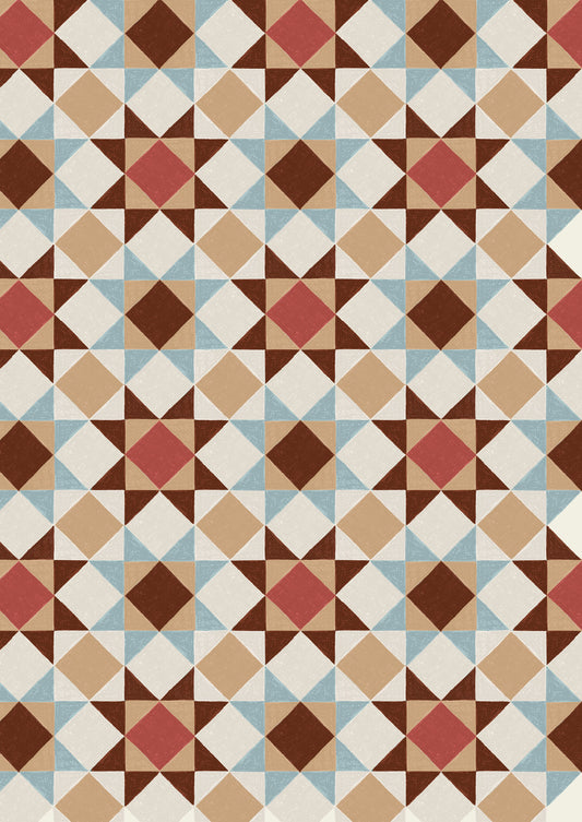 Cosy Home Sketchy Stars Reds A944B by Lewis and Irene (sold in 25cm increments)