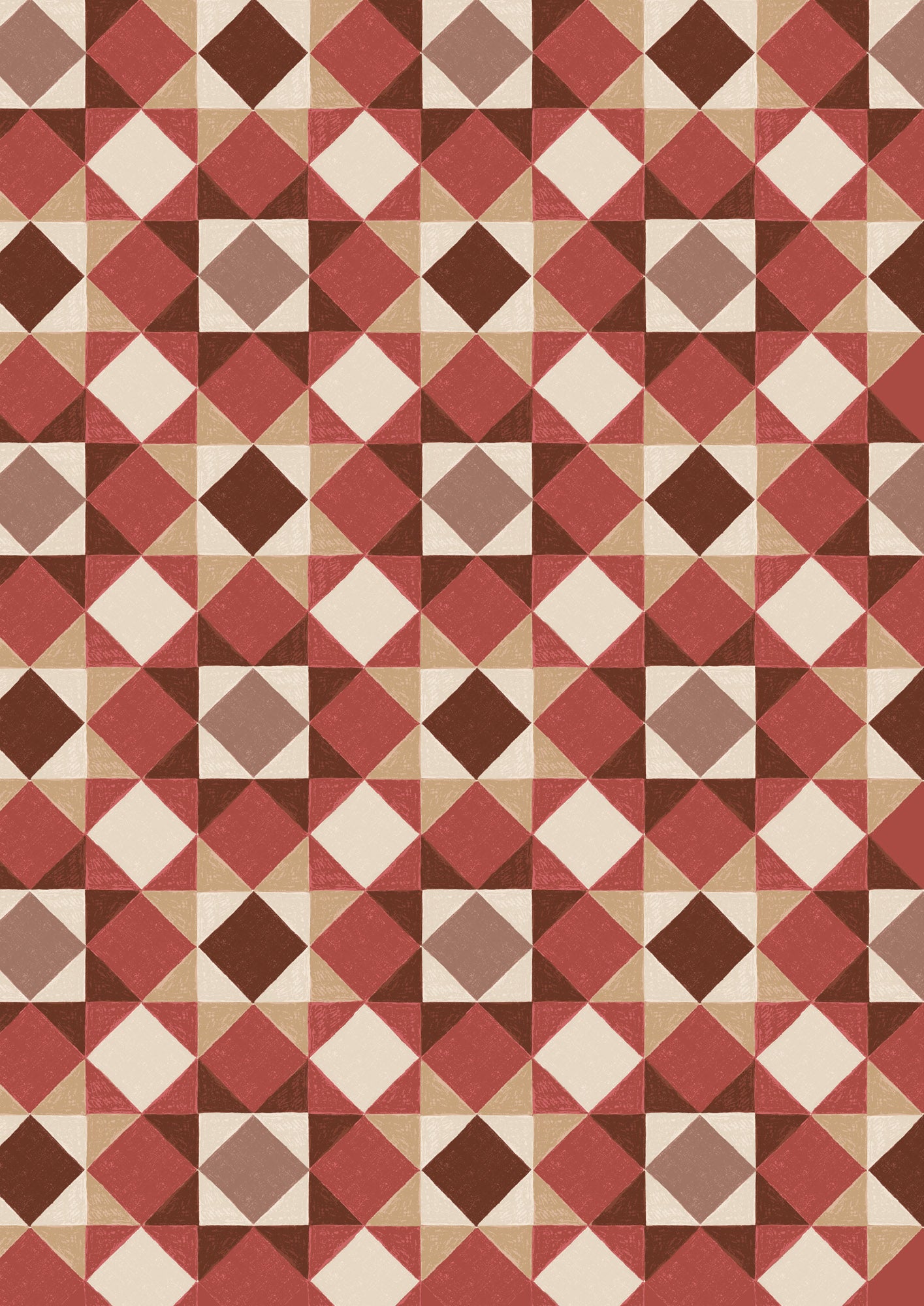 Cosy Home Sketchy Stars Warms Reds A944C by Lewis and Irene (sold in 25cm increments)