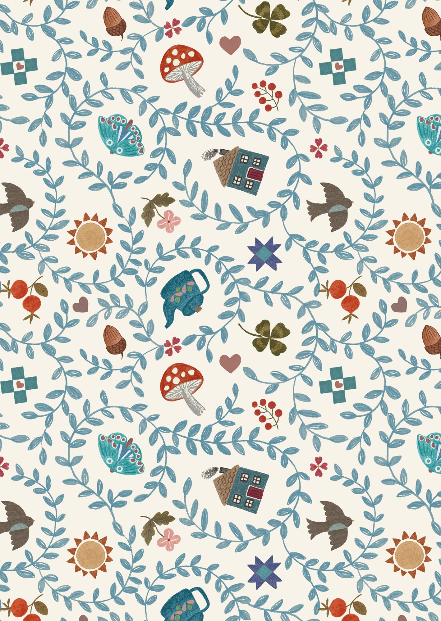 Cosy Home Cosy Home Cream A945A by Lewis and Irene (sold in 25cm increments)