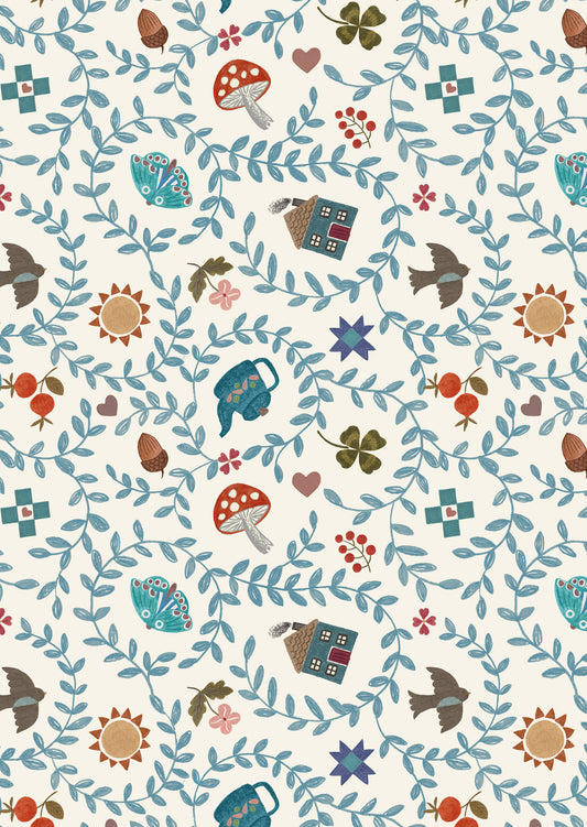 Cosy Home Cosy Home Cream A945A by Lewis and Irene (sold in 25cm increments)