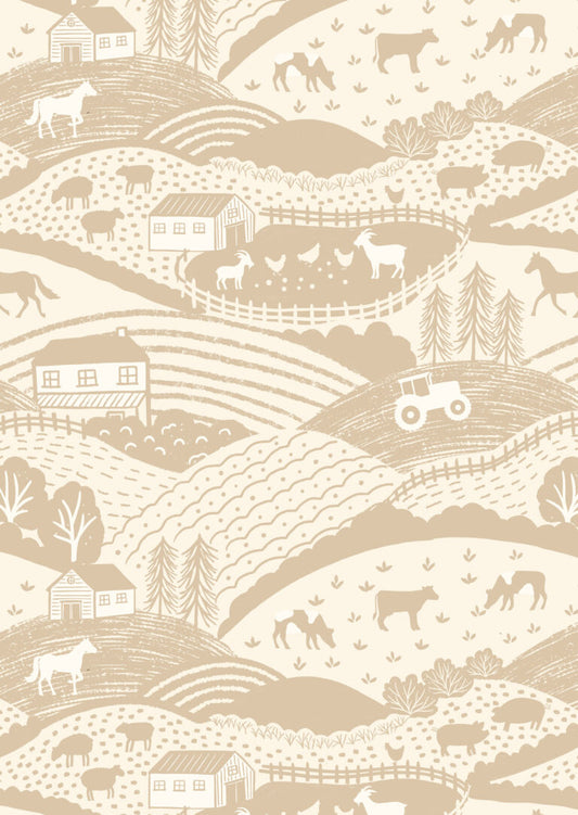 Country Croft Cream Croft A955A by Lewis and Irene (sold in 25cm increments)