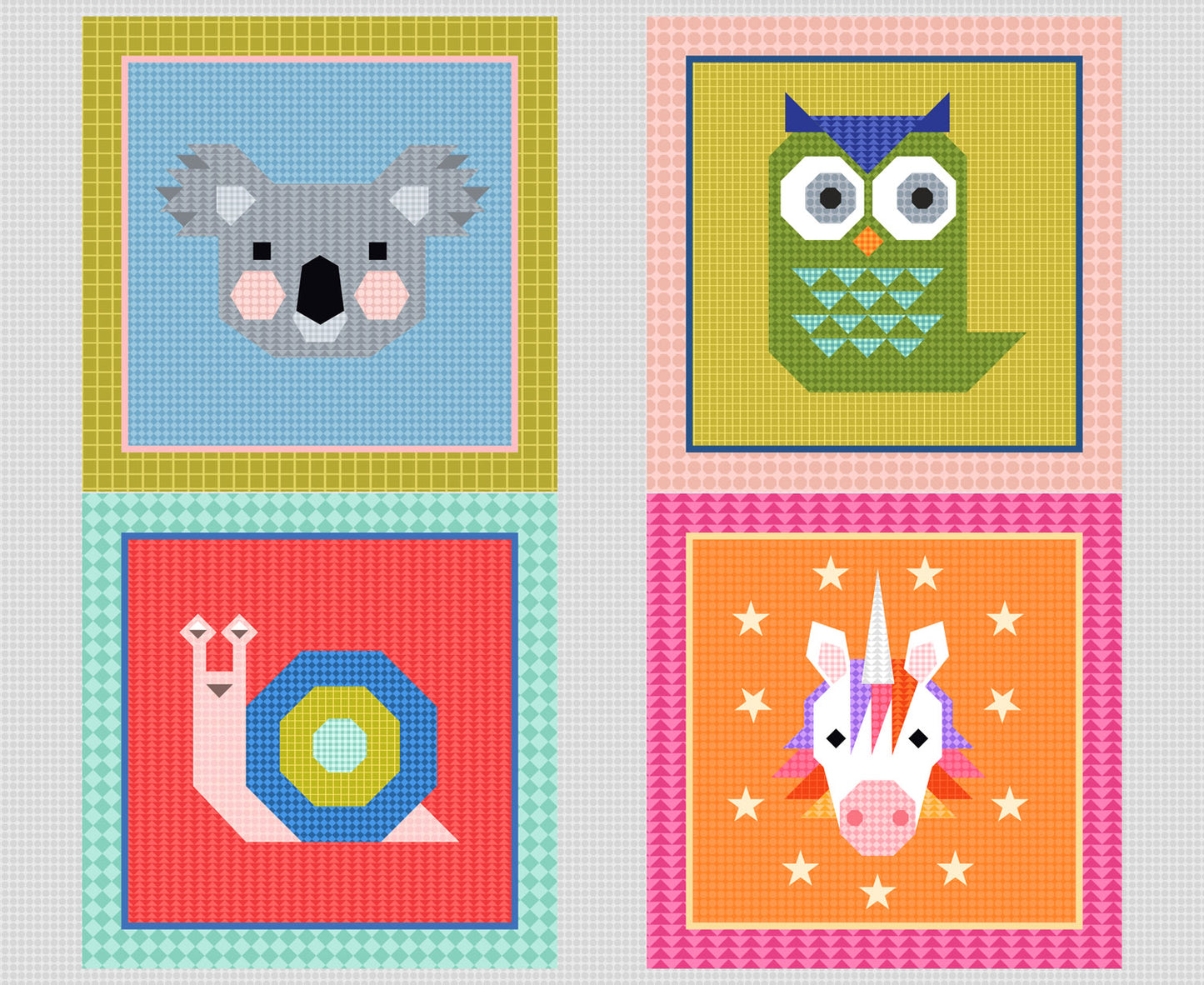 Animal Alphabet 4 Animals Panel A967 by Lewis and Irene