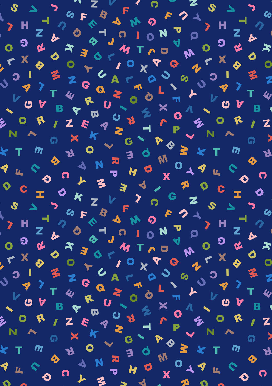 Animal Alphabet Letters on Dark Blue A972C by Lewis and Irene (sold in 25cm increments)